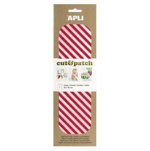 APLI Cut&Patch papír 30 x 50 cm - Pruhy červenobílé 3 ks