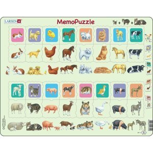 Puzzle Memo puzzle - děti, zvířátka 32 dílků - Larsen
