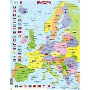 Puzzle MAXI - Mapa Evropy (na šířku)/70dílků - Kohoutová Pyramid