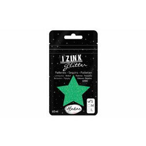 Třpytky IZINK Glitter velikost S - pastelová zelená, 60 ml