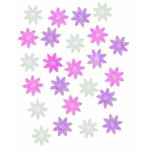 Dřevěné květy 2cm - růžovofialový mix 24ks