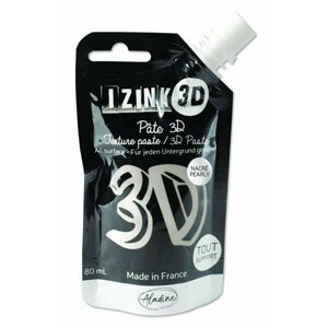 Reliéfní pasta 3D IZINK - silver, stříbrná, 80 ml