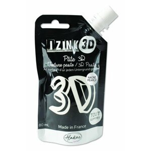Reliéfní pasta 3D IZINK - opaline, perleťová bílá, 80 ml