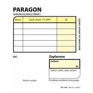 Paragon obchodní, 7,5 × 9,5 cm, 100 listů, NCR