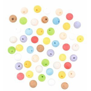Kuličky z buničiny s dírkou - mix barev 15 mm (50 ks)