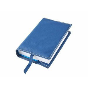 Variabilní kožený obal na knihu se záložkou - kůže modrá tmavá