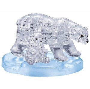 3D Crystal puzzle Lední medvědice s mládětem / 40 dílků