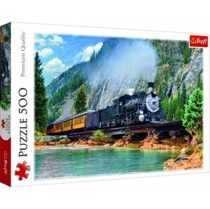 Puzzle Horský vlak 500 dílků 48x34cm v krabici 40x26,5x4,5cm