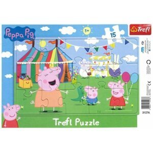 Trefl Puzzle Peppa Pig - V zábavním parku / 15 dílků