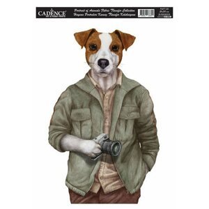 Nažehlovací nálepka Cadence - pes fotograf / 21x30 cm