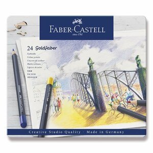 Faber - Castell Pastelky Goldfaber - plechová krabička 24 ks