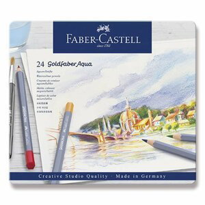 Faber - Castell Pastelky Goldfaber Aqua - plechová krabička 24 ks