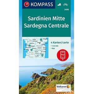 Sardinien Mitte, Sardegna Centrale 1:50 000 / turistická mapa KOMPASS 2498