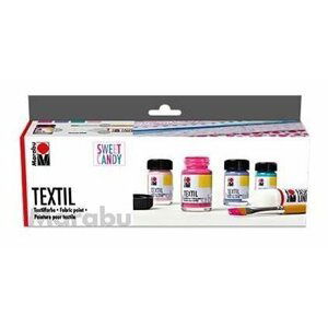 Marabu barva na textil sada "Sweet Candy" 4 x 15 ml