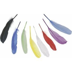 Dekorativní peříčka husí - mix barev 8 ks / 16-21 cm