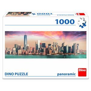 Puzzle 1000 dílků panoramic Manhattan za soumraku - Dino