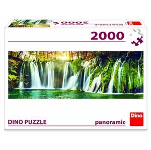 Puzzle 2000 dílků panoramic Plitvické vodopády - Dino