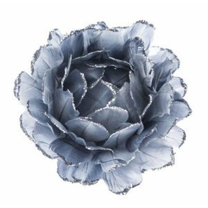 Závěsná květina z peří - šedo modrá