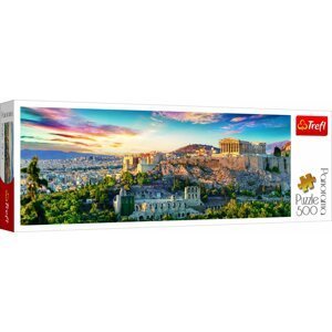 Puzzle Acropolis, Atény panorama 500 dílků 66x23,7cm v krabici 40x13x4cm - Trigano