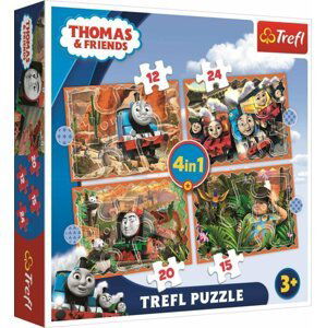 Trefl Puzzle Mašinka Tomáš - Cestování 4v1 (12,15,20,24 dílků)