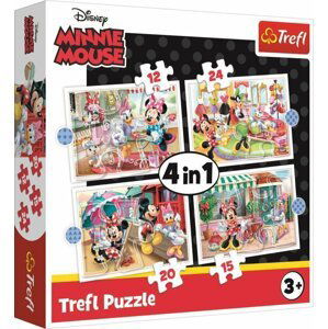 Puzzle 4v1 Minnie s přáteli Disney 28,5x20,5cm v krabici 28x28x6cm