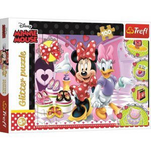 Puzzle Minnie Disney třpytivé 100 dílků 48x34cm v krabici 33x23x4cm