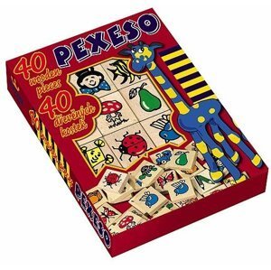 Pexeso dřevo - společenská hra / 40 ks v krabici - Detoa