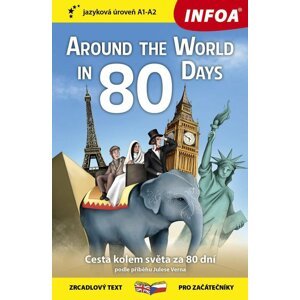 Cesta kolem světa za 80 dní / Around The World in 80 Days - Zrcadlová četba (A1-A2) - Jules Verne