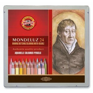 Koh-i-noor souprava akvarelových pastelek MONDELUZ - Portrét 24 ks v dřevěné krabičce