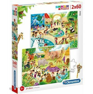 Clementoni Puzzle Supercolor Zoo / 2 x 60 dílků - Clementoni