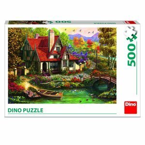Puzzle Chata u jezera 500 dílků - Dino