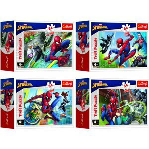 Minipuzzle 54 dílků Spidermanův čas 4 druhy v krabičce 9x6,5x4cm - Trigano