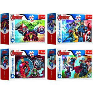 Minipuzzle 54 dílků Avengers/Hrdinové 4 druhy v krabičce 9x6,5x4cm - Trigano