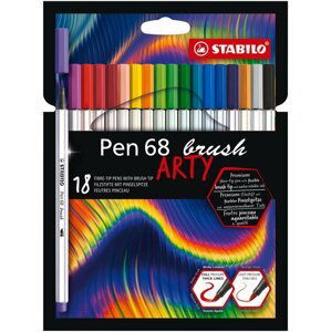 Fixa STABILO Pen 68 brush sada 18 ks v pouzdru"ARTY"