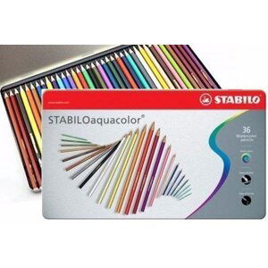 Pastelky STABILO aquacolor, sada 36 ks v kovovém pouzdru