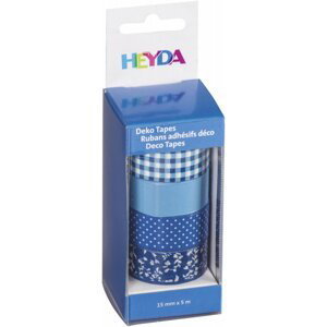 HEYDA Sada papírových pásek - modrý mix 1,5 cm x 5 m