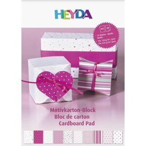 HEYDA Blok barevných papírů A4 - růžový mix 20 listů