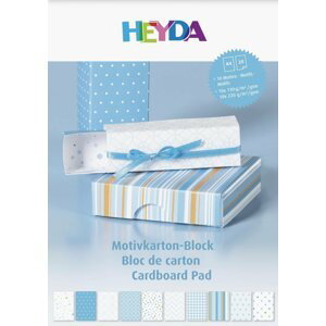 HEYDA Blok barevných papírů A4 - modrý mix 20 listů