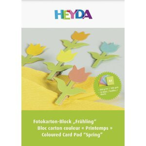 HEYDA Blok barevných kartonů 300 g A4 - tulipán 10 listů