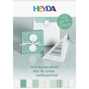 HEYDA Blok barevných papírů A4 - tyrkysový mix 20 listů