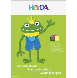 HEYDA Blok barevných papírů A4 - žába 10 listů