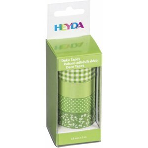 HEYDA Sada papírových pásek - světle zelený mix 1,5 cm x 5 m