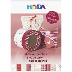 HEYDA Blok barevných papírů A4 - červený mix 20 listů