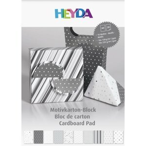 HEYDA Blok barevných papírů A4 - antracitový mix 20 listů