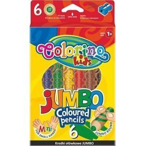 Colorino Pastelky kulaté Jumbo s ořezávátkem 6 barev