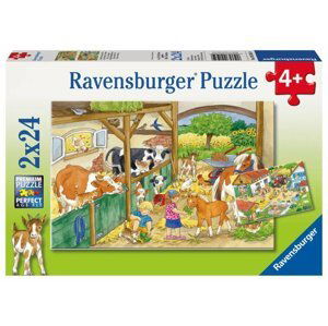 Ravensburger Puzzle - Den na farmě 2 x 24 dílků