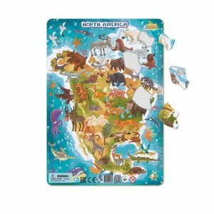 Dodo Puzzle rámové Zvířata severní Ameriky 53 dílků - Tefal