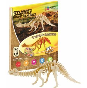 NiXiM Dřevěné 3D puzzle - Brontosaurus
