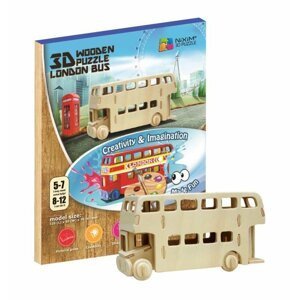 NiXiM Dřevěné 3D puzzle - Londýnský autobus