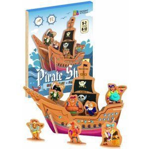 NiXiM Dřevěné 3D puzzle - Pirátská loď